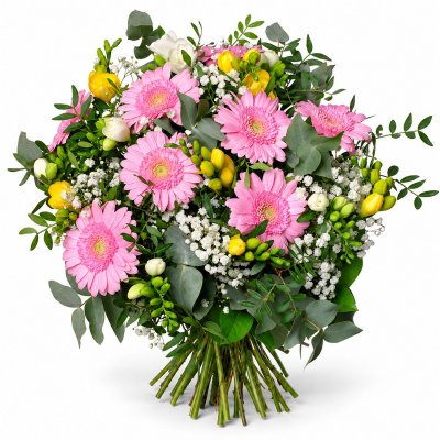 Freesias and mini Gerberas